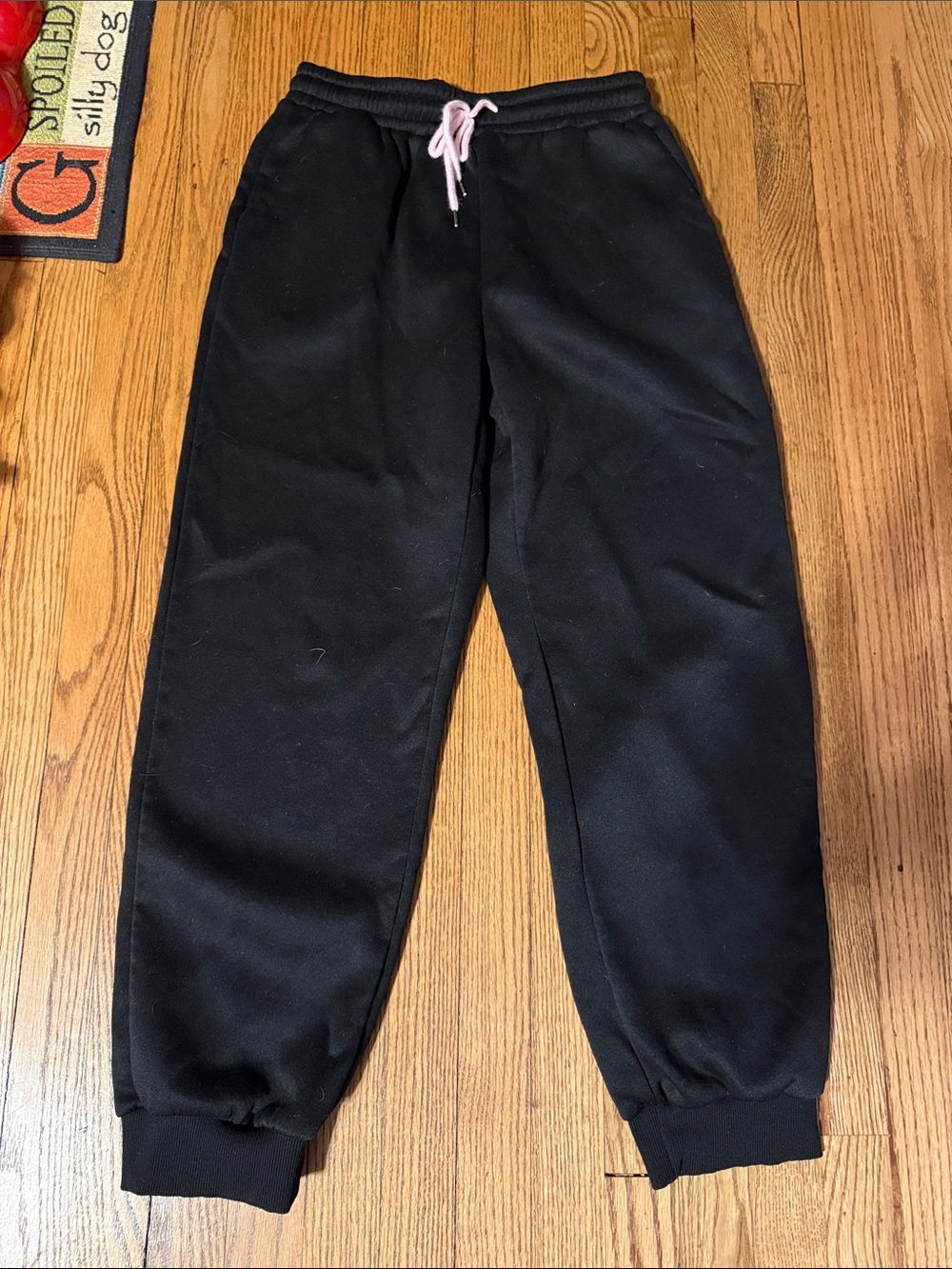 Jogger Sweatpants with Pink Drawstring